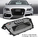 Audi A4 S4 2013-2016 Gloss Black RS4 Style Mesh Front Bumper Grille Grill