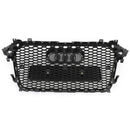 RS4 Style Mesh Front Bumper Grille Grill Fit Audi A4 S4 2013-2016 Gloss Black