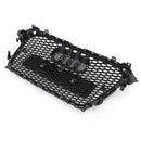 RS4 Style Mesh Front Bumper Grille Grill Fit Audi A4 S4 2013-2016 Gloss Black