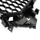 RS4 Style Mesh Front Bumper Grille Grill Fit Audi A4 S4 2013-2016 Gloss Black
