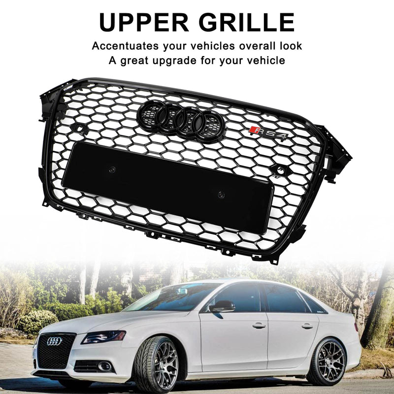 2013-2016 Audi A4 S4 RS4 Style Mesh Front Bumper Grill Grille Gloss Black