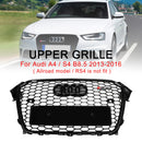 2013-2016 Audi A4 S4 Honeycomb Grill Replacement RS4 Style Mesh Front Bumper Grille Gloss Black Generic