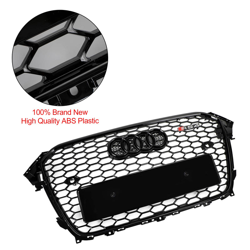 2013-2016 Audi A4 S4 Grill RS4 Style Mesh Front Bumper Gloss Black Grill Generic