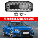 2017-2019 Audi A4/S4 B9 Black RS4 Style Honeycomb Mesh Hex Grille Grill Generic