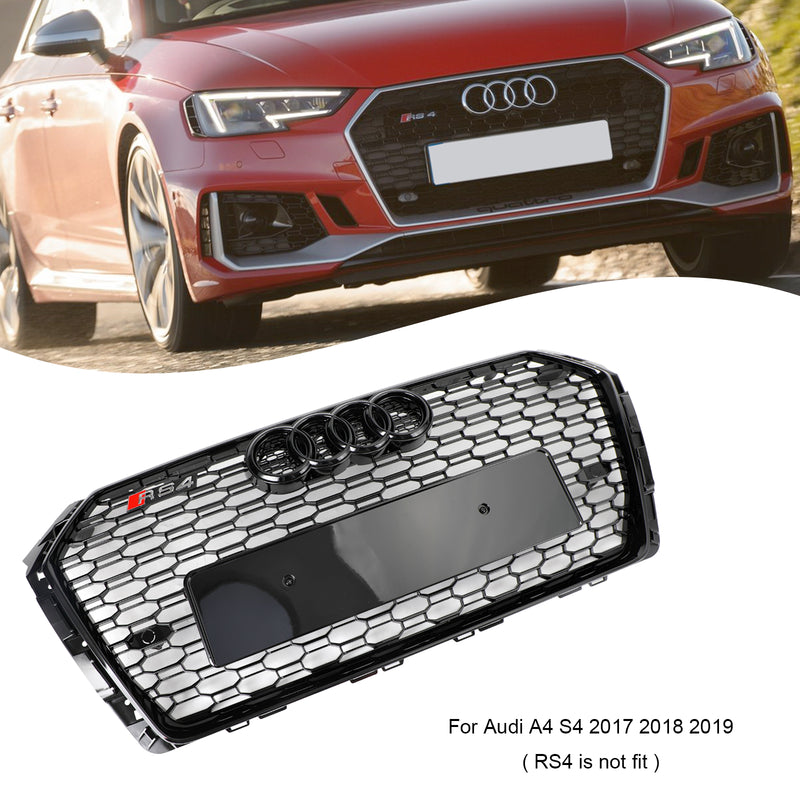 2017-2018 Audi A4/S4 Honeycomb Grill RS4 Style Mesh Hex Grille Black Generic
