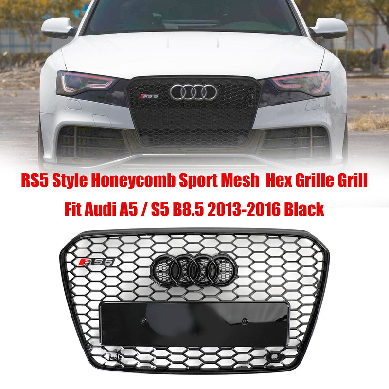 2013-2016 Audi A5 S5 B8.5 Honeycomb RS5 Style Hex Mesh Front Bumper Grille Generic