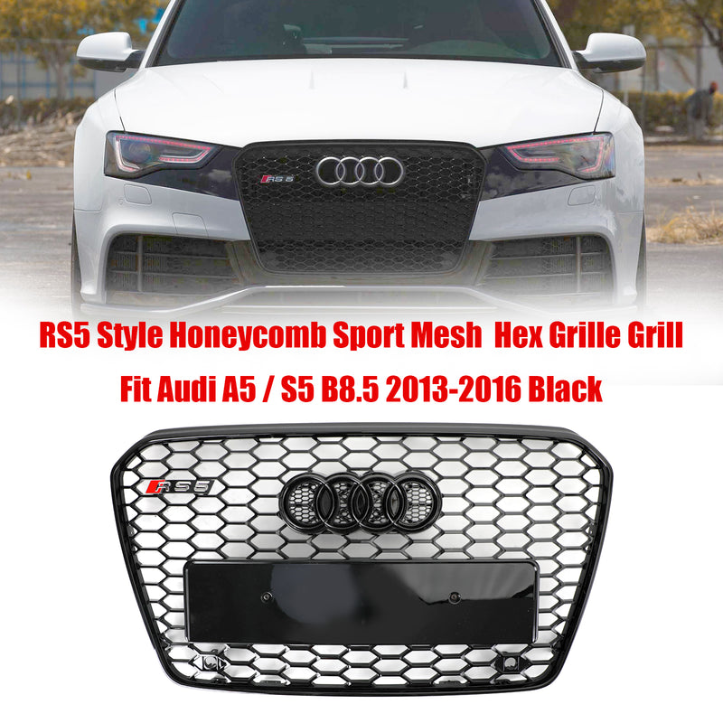 2013 2014 2015 2016 Audi A5 S5 B8.5 Honeycomb RS5 Style Hex Mesh Front Bumper Grille Generic