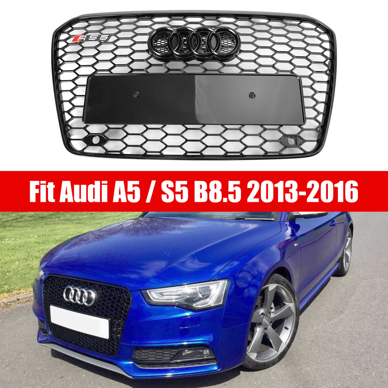 2013-2016 Audi A5 S5 B8.5 Grill Replacement RS5 Style Honeycomb Hex Mesh Front Bumper Grill Generic