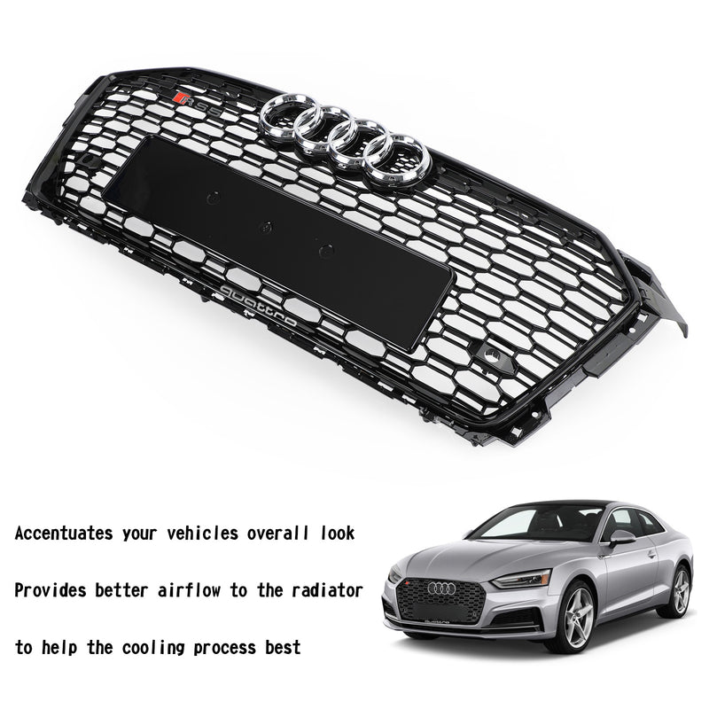 2017 2018 2019 Audi A5 S5 Honeycomb Grill Replacement RS5 Style Sport Mesh Hex Grille Generic