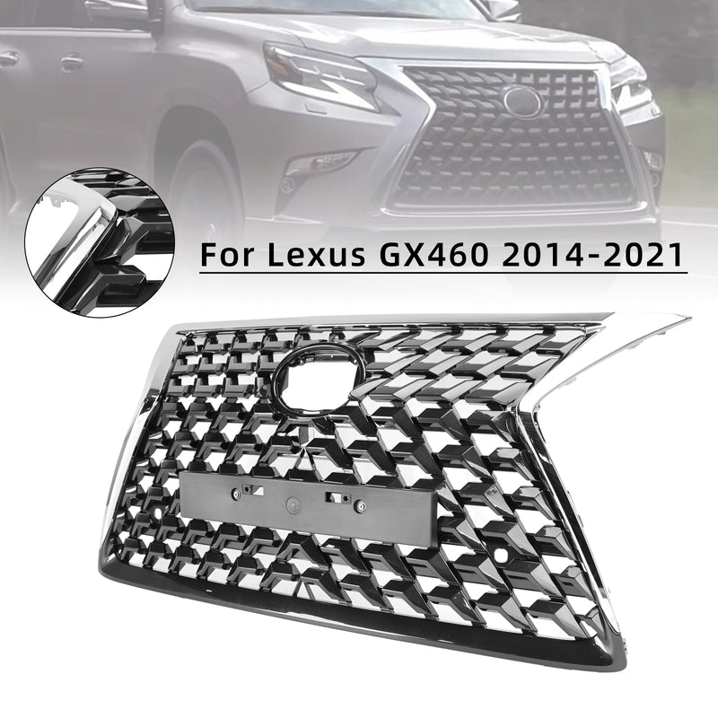 Front Upper Grille Bumper Grill Fit Lexus GX460 2014-2021 Black Chrome