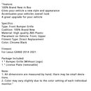 Lexus GX460 2014-2021 Front Upper Grille Bumper Grill Chrome Black