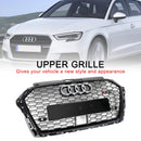 2017-2019 Audi A3 S3 Grill Replacement RS3 Style Honeycomb Front Grill With ACC Gloss Black Generic