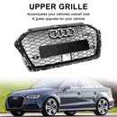 2017-2019 Audi A3 S3 Grill Replacement RS3 Style Honeycomb Front Grill With ACC Gloss Black Generic
