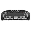 2017-2019 Audi A3 S3 Grill Replacement RS3 Style Honeycomb Front Grill With ACC Gloss Black Generic