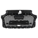 2017-2019 Audi A3 S3 Grill Replacement RS3 Style Honeycomb Front Grill With ACC Gloss Black Generic
