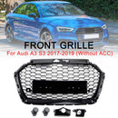 Audi A3 8V 2017-2019 RS3 Style Honeycomb Mesh Front Bumper Grille  Black