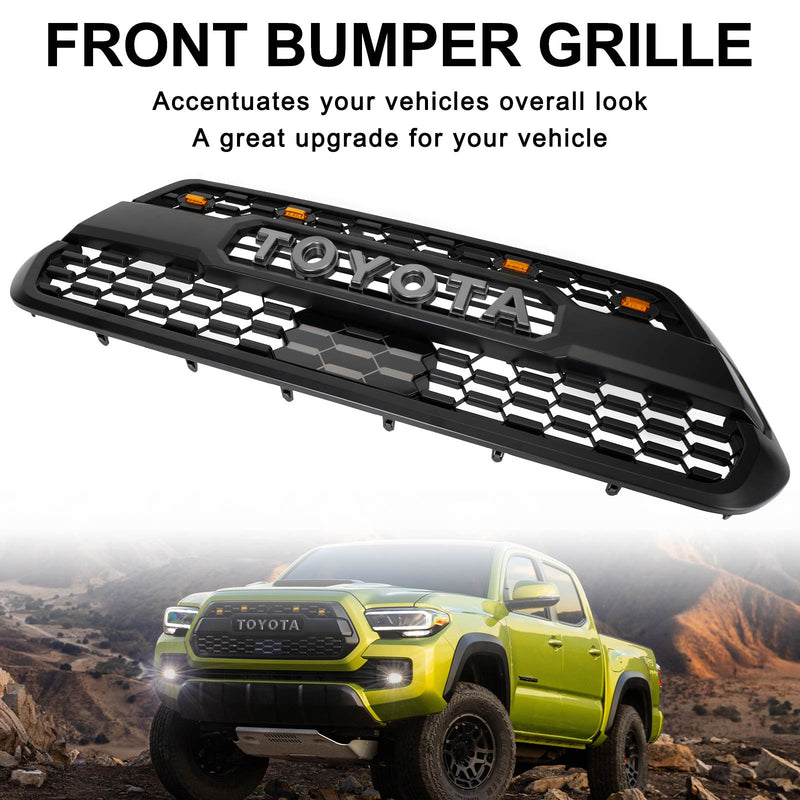 With LED Lights 2016-2023 Tacoma Trd Pro Grille Generic