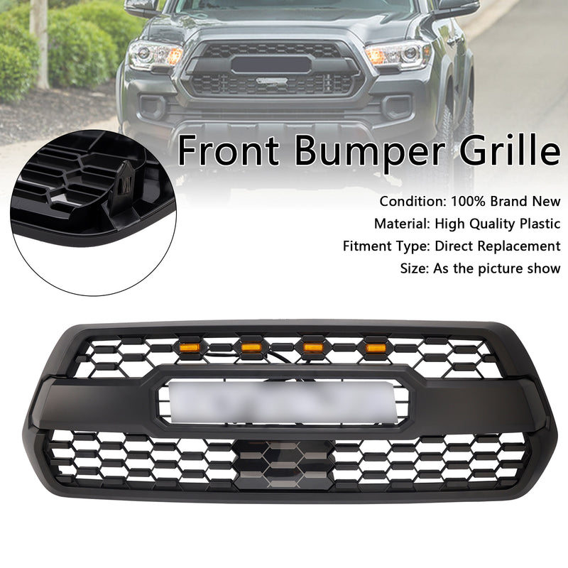 Toyota Tacoma 2016-2023 TRD PRO Style Grille Front Bumper Grill With RGB Color LED Light UP Letter