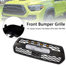 2016-2023 Toyota Tacoma Front Bumper Grille Trd Pro Grill With RGB Color LED Light UP Letter  W/ LED & Sensor Cover