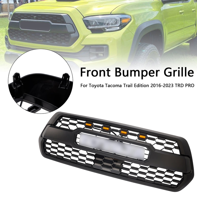 Toyota Tacoma 2016-2023 TRD PRO Style Grille Front Bumper Grill With RGB Color LED Light UP Letter