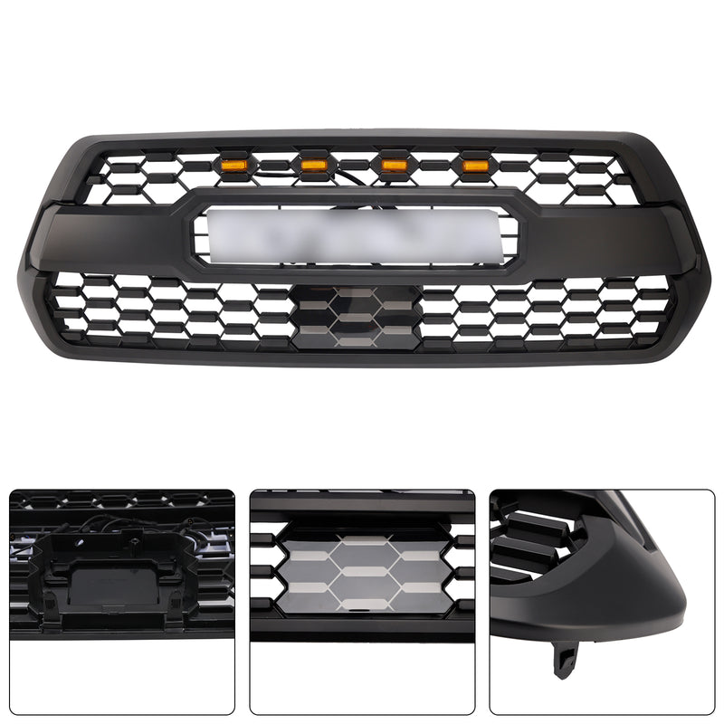 Toyota Tacoma 2016-2023 TRD PRO Style Grille Front Bumper Grill With RGB Color LED Light UP Letter