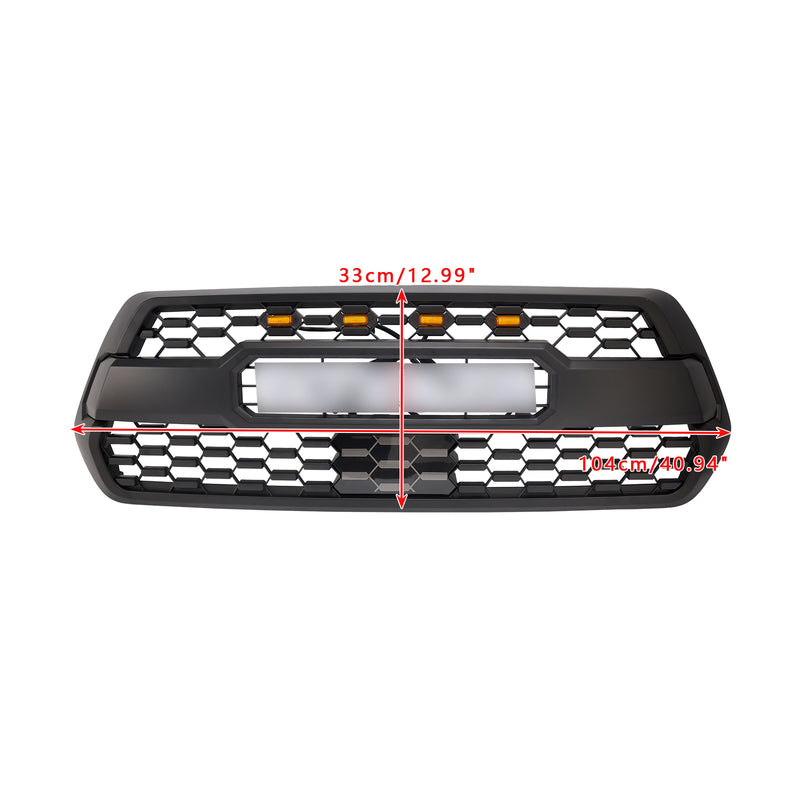 Toyota Tacoma 2016-2023 TRD PRO Style Grille Front Bumper Grill With RGB Color LED Light UP Letter