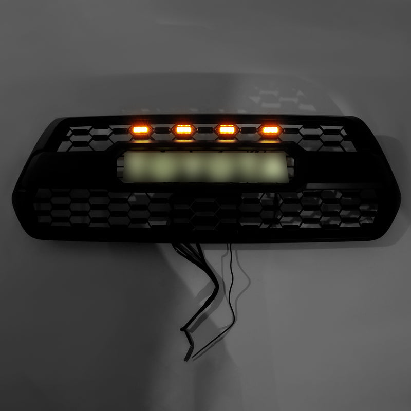 Toyota Tacoma 2016-2023 TRD PRO Style Grille Front Bumper Grill With RGB Color LED Light UP Letter