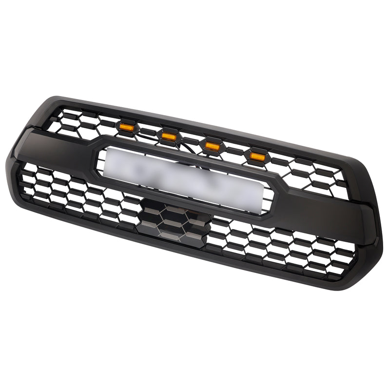 Toyota Tacoma 2016-2023 TRD PRO Style Grille Front Bumper Grill With RGB Color LED Light UP Letter