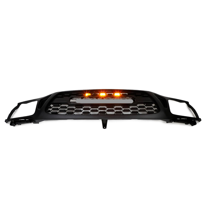 2001 2002 2003 2004 Toyota Tacoma TRD PRO Honeycomb Front Bumper Replacement Grill Grille With Amber Lights + Toyota Letter