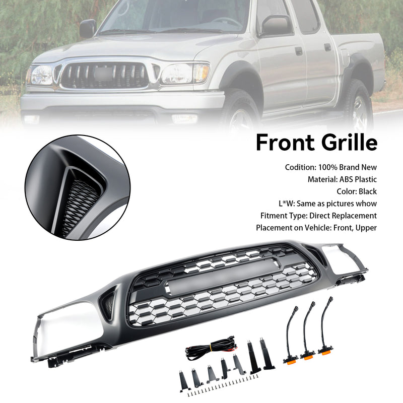 Toyota Tacoma 2001-2004 TRD PRO Honeycomb Front Bumper Grill Grille W/Light