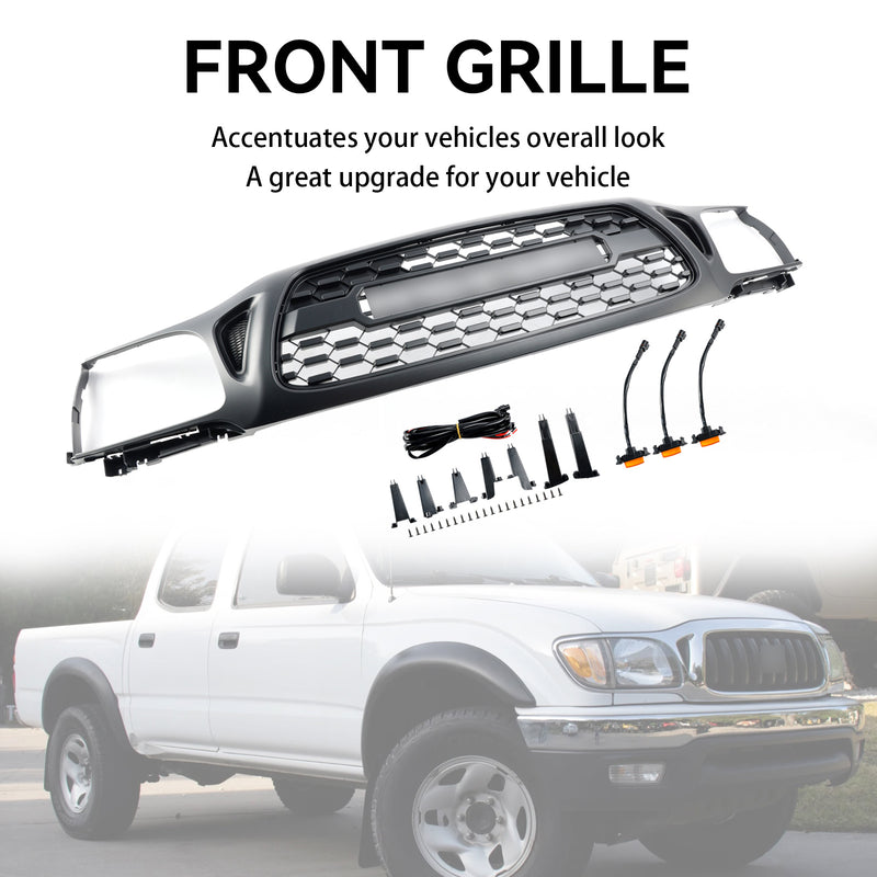 Toyota Tacoma 2001-2004 TRD PRO Honeycomb Front Bumper Grill Grille W/Light
