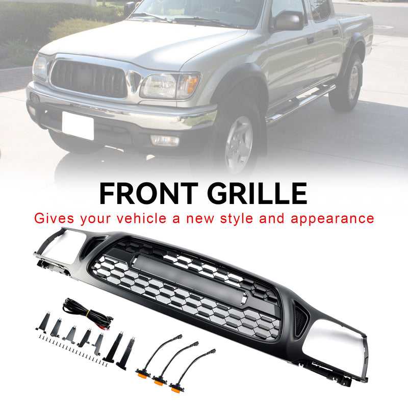 Toyota Tacoma 2001-2004 TRD PRO Honeycomb Front Bumper Grill Grille W/Light