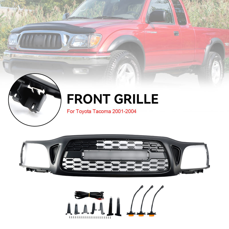 Toyota Tacoma 2001-2004 TRD PRO Honeycomb Front Bumper Grill Grille W/Light