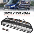 15-18 Ford Transit MK8 Raptor Matt Black Front Bumper Grille Grill w/LED