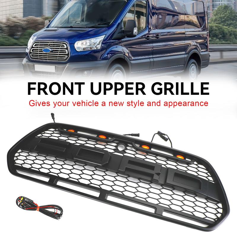 2015-2018 Ford Transit MK8 Raptor Matt Black Front Bumper Grille Grill w/LED