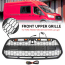 15-18 Ford Transit MK8 Raptor Matt Black Front Bumper Grille Grill w/LED