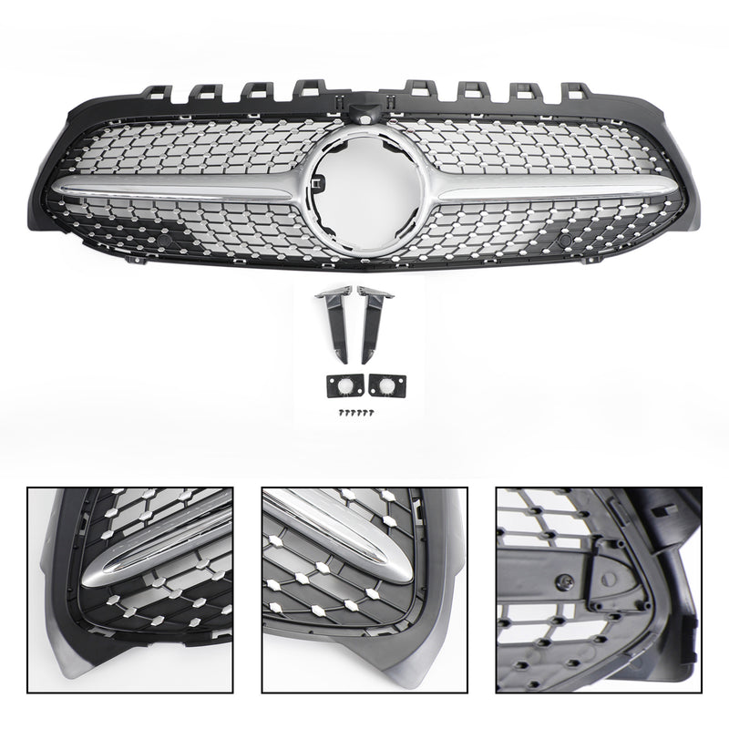19-23 Benz W177 A-CLASS Diamond Front Bumper Black/Chrome Grill