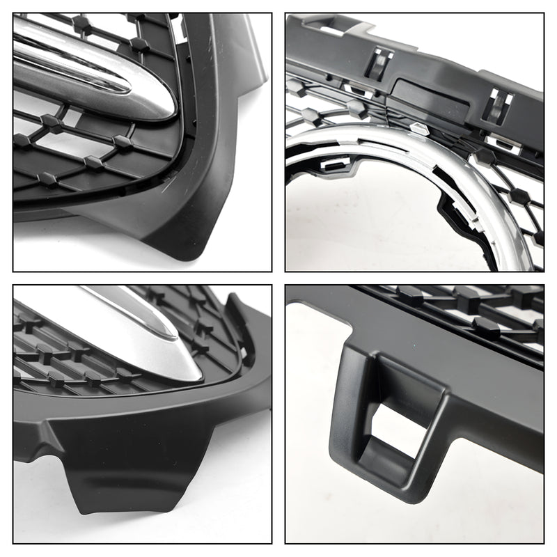 Diamond Front Bumper Grille Grill Fit Mercedes Benz A-Class W177 2019-2023 Black