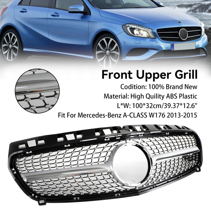Mercedes Benz A CLASS W176 2013-2015 Front Bumper Grille Grill Black/Chrome