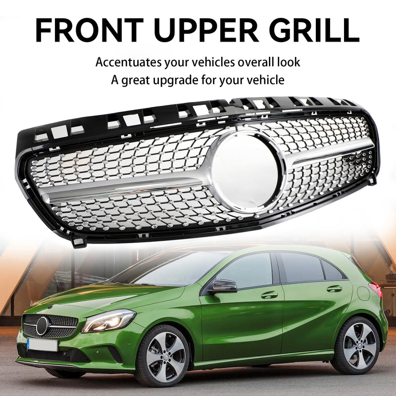 Mercedes Benz A CLASS W176 2013-2015 Front Bumper Grille Grill Black/Chrome