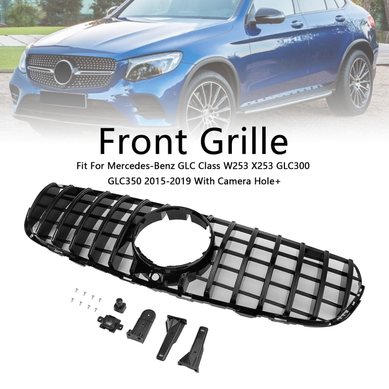 GT Style Front Bumper Grill Grille Fit Mercedes Benz GLC X253 C253 2015-2019