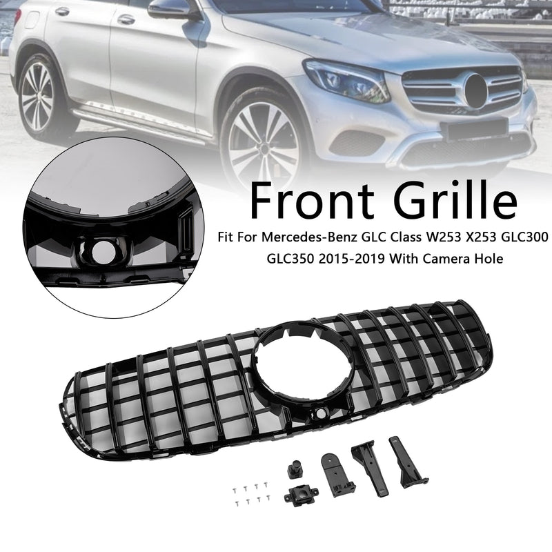 GT Style Front Bumper Grill Grille Fit Mercedes Benz GLC X253 C253 2015-2019