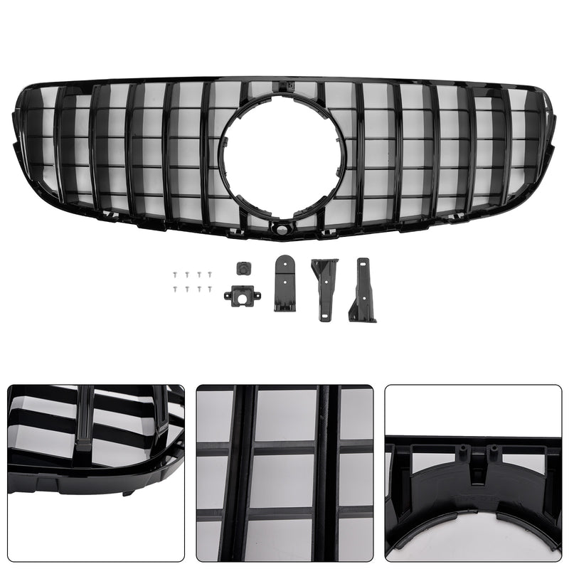 GT Style Front Bumper Grill Grille Fit Mercedes Benz GLC X253 C253 2015-2019