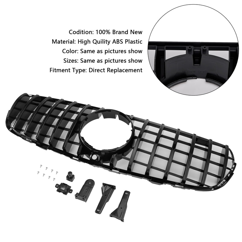 GT Style Front Bumper Grill Grille Fit Mercedes Benz GLC X253 C253 2015-2019