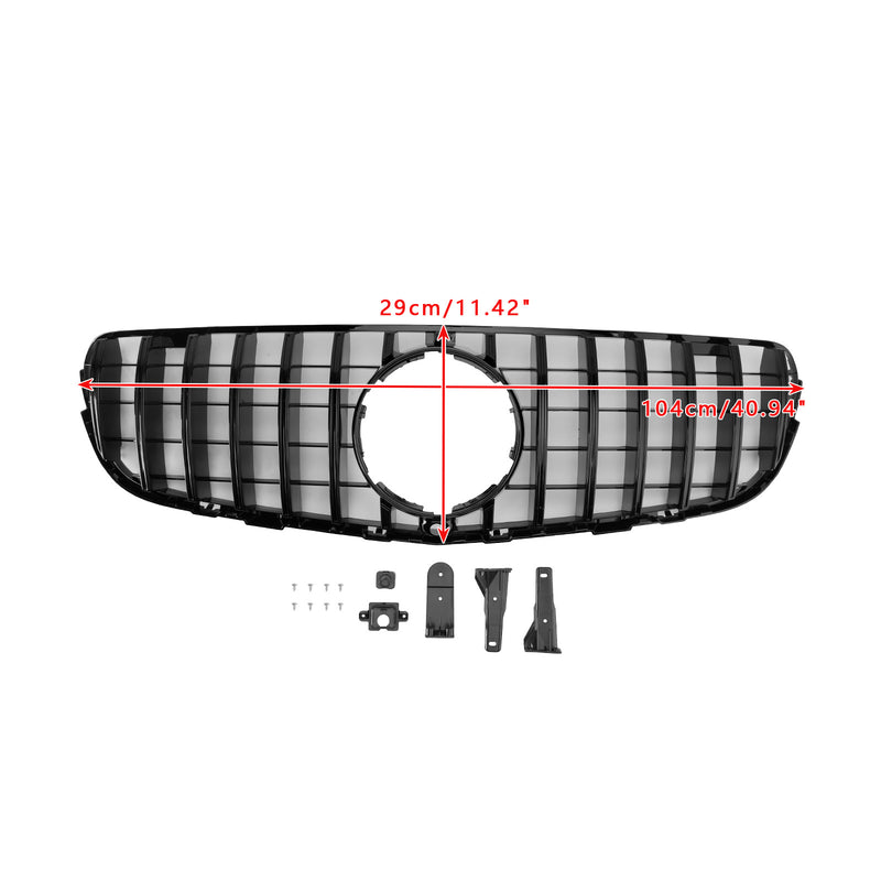 GT Style Front Bumper Grill Grille Fit Mercedes Benz GLC X253 C253 2015-2019