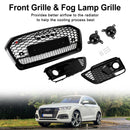 2018-2020 Audi Q5 SQ5 RSQ5 Front Honeycomb Mesh Grill + Fog Lamp Grille