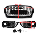 18-20 Audi Q5 SQ5 RSQ5 Front Honeycomb Mesh Grill + Fog Lamp Grille Generic