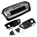 18-20 Audi Q5 SQ5 RSQ5 Front Honeycomb Mesh Grill + Fog Lamp Grille Generic
