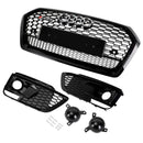 18-20 Audi Q5 SQ5 RSQ5 Front Honeycomb Mesh Grill + Fog Lamp Grille Generic