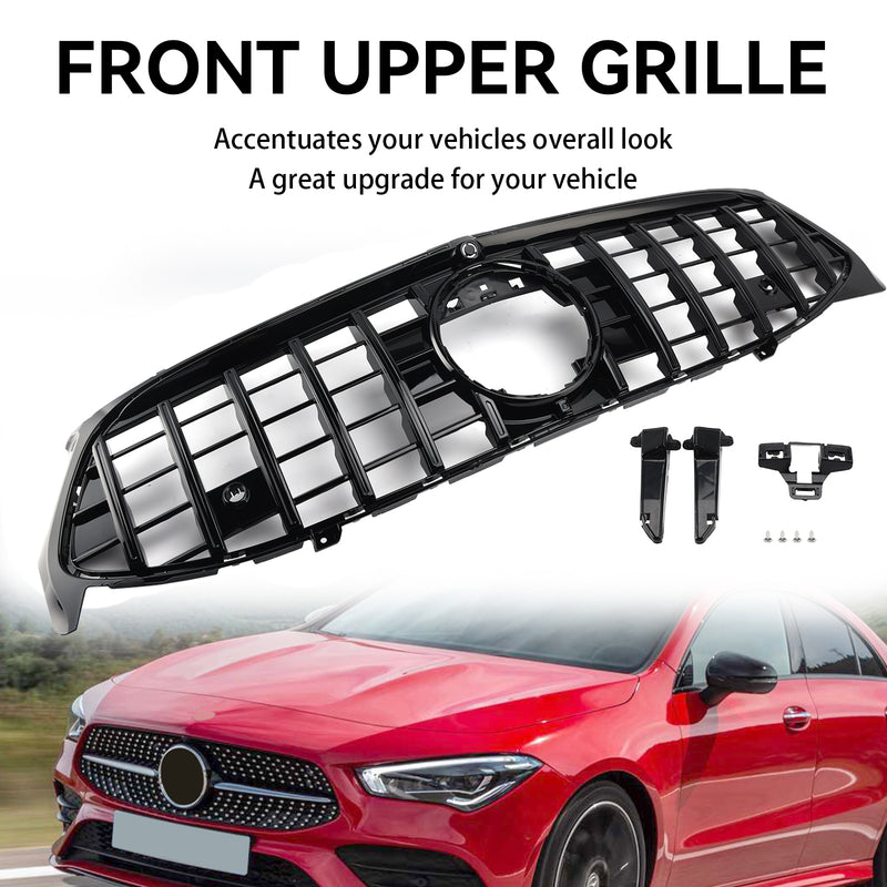 Black Front Bumper Grille Grill Fit Mercedes CLA Class W118 C118 2020-2024 GTR